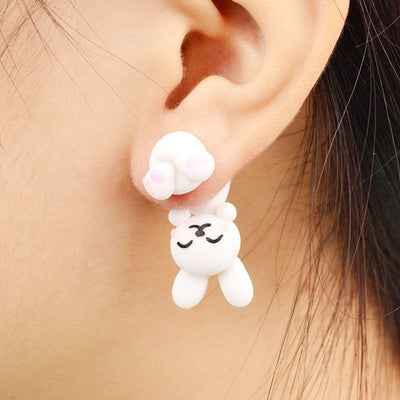 Cute Whtie Bunny Earrings
