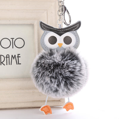 New Amazing Pompom Fluffy Owl Keychain - Size:18*8cm/7.09*3.15''