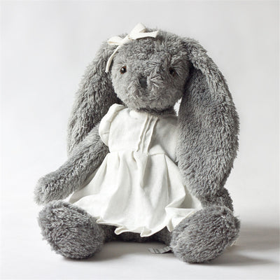 Plush Toy Grey Rabbit - sitting tall 28cm ( total 45cm)