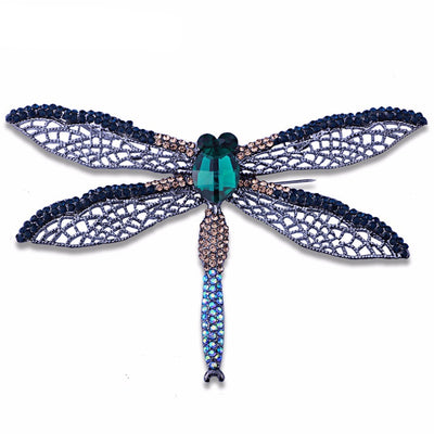 Vintage Crystal Dragonfly Brooch