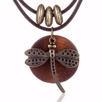 New Dragonfly Wooden Pendant
