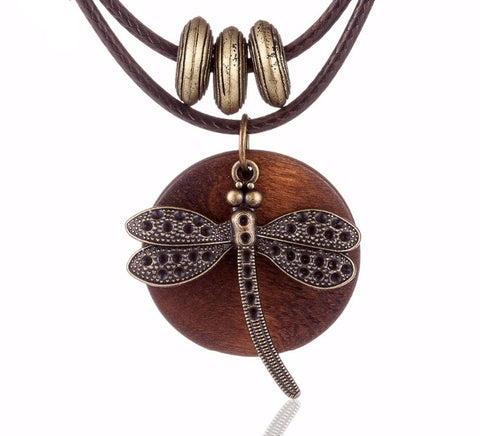 New Dragonfly Wooden Pendant