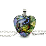 New Steampunk Dragonfly Heart Necklace