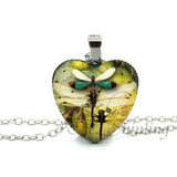 New Steampunk Dragonfly Heart Necklace