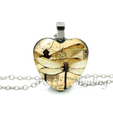 New Steampunk Dragonfly Heart Necklace