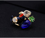 Cute Enamel Rabbit Carrot Brooch