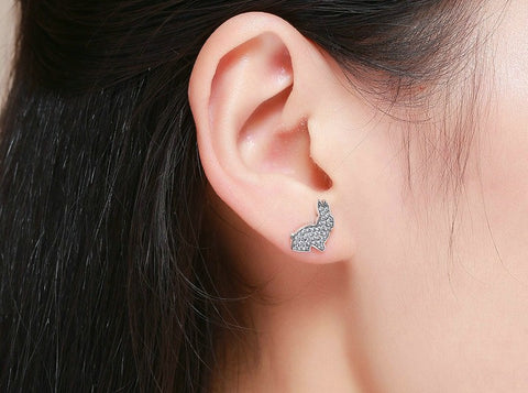 925 Sterling Silver Cute Rabbit & Carrot  Earrings