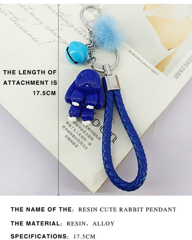 Rabbit Keychain - Fluffy Fur Ball