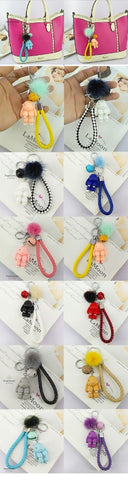 Rabbit Keychain - Fluffy Fur Ball