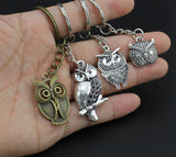 Bronze Silver Owl Key Chain