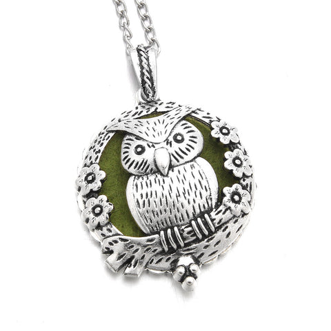 Aromatherapy Necklace with Owl | Pendant Size:3.5cm*3.5cm