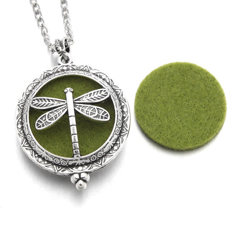 Aromatherapy Necklace with Dragonfly