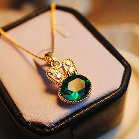Lovely Crystal Rabbit Necklace
