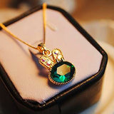 Lovely Crystal Rabbit Necklace