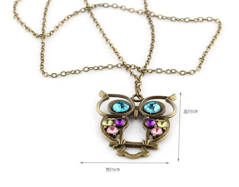 Vintage Owl  Necklaces Long Chain - New Arrival | 3 X 4 cm