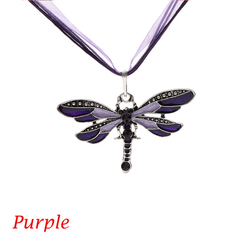 Colorful Enamel Dragonfly Pendant