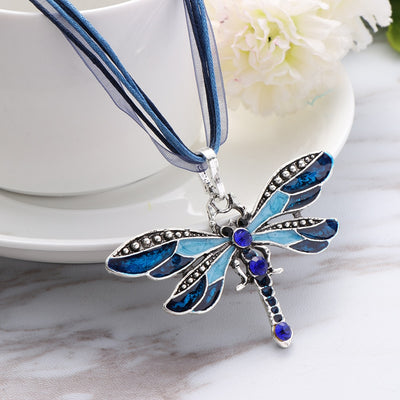 Colorful Enamel Dragonfly Pendant