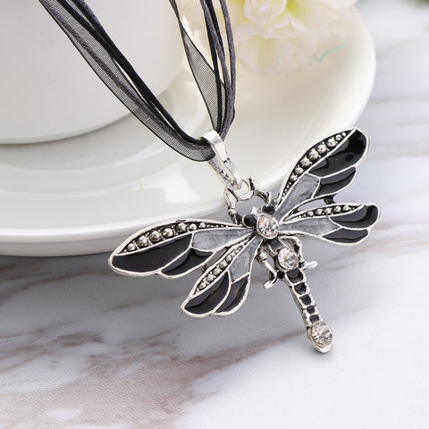 Colorful Enamel Dragonfly Pendant