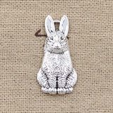 6 pieces | Antique Rabbit 24*10mm Pendant