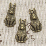 6 pieces | Antique Rabbit 24*10mm Pendant