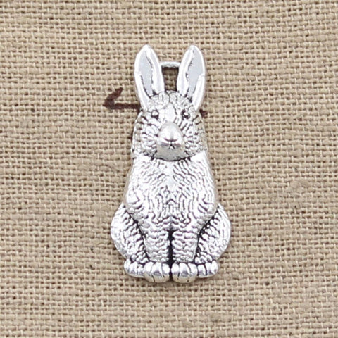 6 pieces | Antique Rabbit 24*10mm Pendant