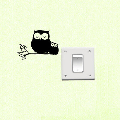 Black Vinyl Switch Sticker Cute Owl