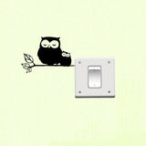 Black Vinyl Switch Sticker Cute Owl