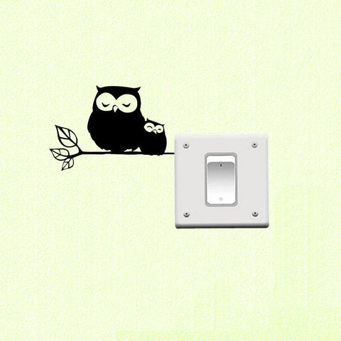 Black Vinyl Switch Sticker Cute Owl