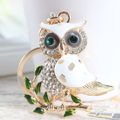 Cute Owl Crystal Charm
