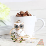 Cute Owl Crystal Charm
