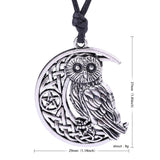Crescent Moon & Owl Necklace - Pendant Size:29*37mm