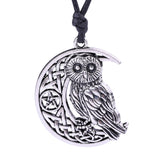 Crescent Moon & Owl Necklace - Pendant Size:29*37mm