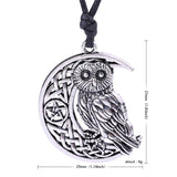 Crescent Moon & Owl Necklace - Pendant Size:29*37mm
