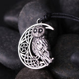 Crescent Moon & Owl Necklace - Pendant Size:29*37mm