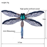 Vintage Crystal Dragonfly Brooch