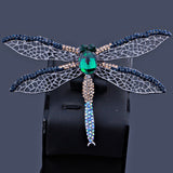 Vintage Crystal Dragonfly Brooch