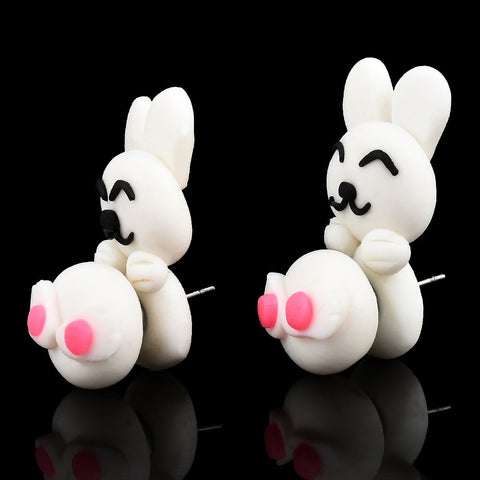 Cute Whtie Bunny Earrings
