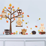Forest Owl & Butterfly Wall Stickers - finished Size:140*80CM