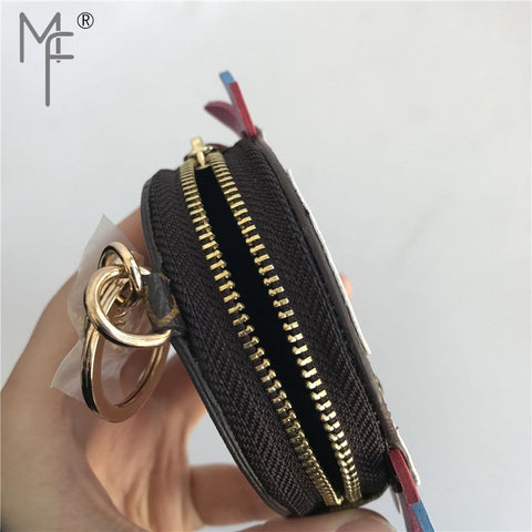 Owl Real Leather Purse - Size :8.5cm x 2.5cm (3.35" x 0.98")