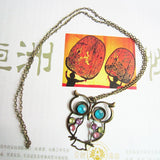 Vintage Owl  Necklaces Long Chain - New Arrival | 3 X 4 cm
