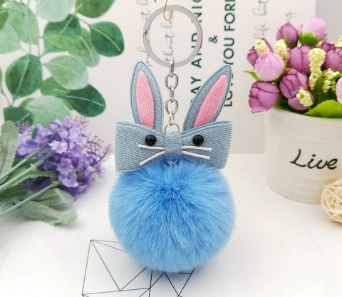 Original Fluffy Bunny Keychain Pompom