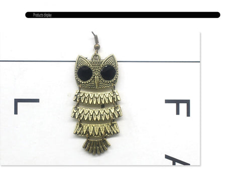Vintage Bohemian Owl Earrings