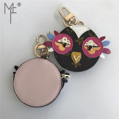 Owl Real Leather Purse - Size :8.5cm x 2.5cm (3.35" x 0.98")