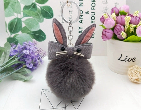 Original Fluffy Bunny Keychain Pompom