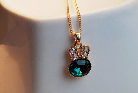 Lovely Crystal Rabbit Necklace