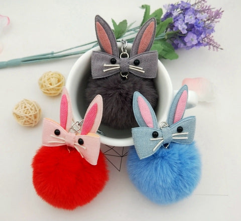 Original Fluffy Bunny Keychain Pompom