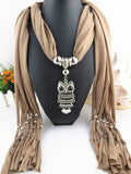 Owl Scarf with Necklace | Scarf Length 180cm | Owl length 8cm