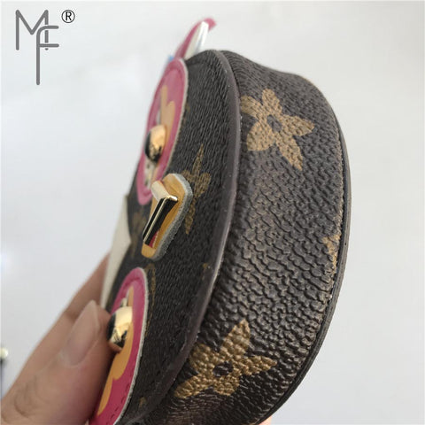 Owl Real Leather Purse - Size :8.5cm x 2.5cm (3.35" x 0.98")