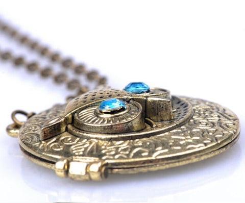 Retro Chic Owl Eye Necklace - Pendant Size:about 3.9cm | Length:70 cm