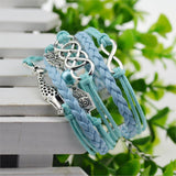 Leather Bracelet - Cute Owl & Giraffe
